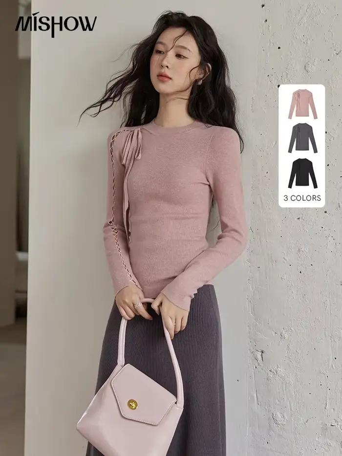 Pull en tricot astronomique à manches longues pour femme