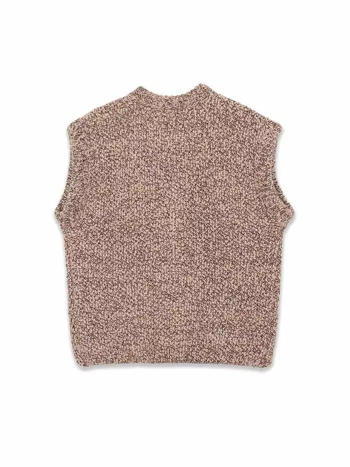 Gilet sans manches en tricot chaud pour femme