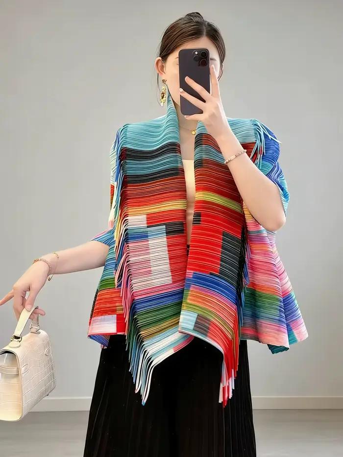 Vêtements d'extérieur châle cardigan à col frangé pour femmes