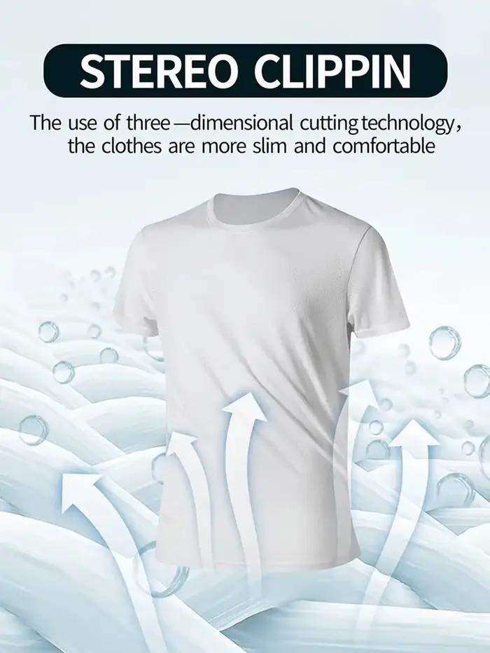 T-shirt col rond 7 pièces blanc ultra-léger pour hommes, séchage rapide, respirant, absorbant la sueur, adapté au fitness, à la salle de sport et Ru