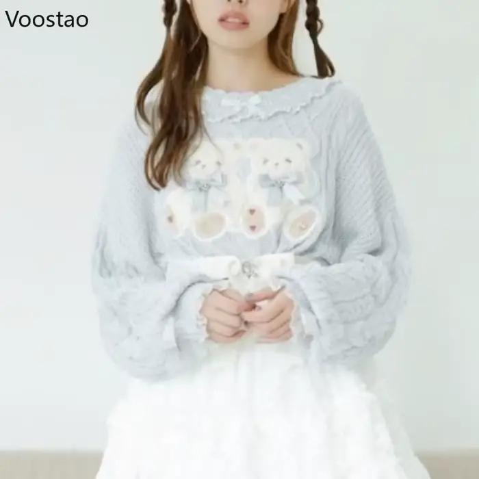 Pull tricoté Vintage Style Lolita pour filles