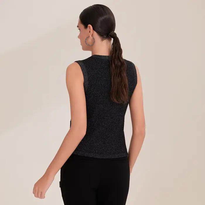 Cardigan sans manches en mélange de cachemire pour femme
