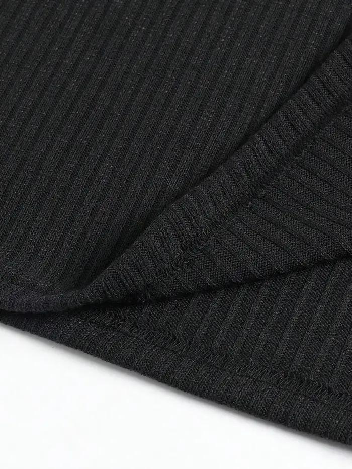 Pull à col haut pour homme, couleur unie, rayé, manches longues, t-shirt décontracté ajusté pour l'automne et l'hiver
