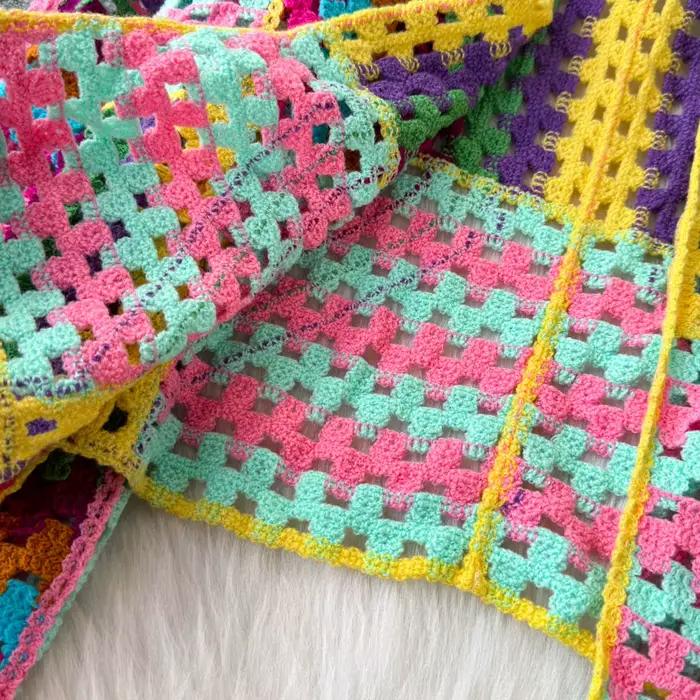 Cardigan multicolore au Crochet pour femmes