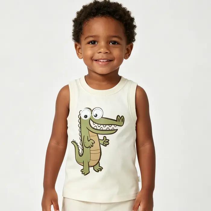 Débardeur d'été pour bébé garçon, motif 'Dad's Dare Devil Motorcycle', en coton, sans manches, T-shirt pour tout-petit, hauts d'ensemble