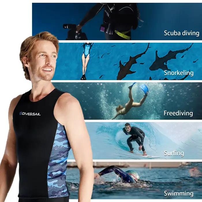 Hommes combinaison gilet surf Sports nautiques maillot de bain gilet plongée sans manches gilet pour canoë natation hommes maillot de bain gilet