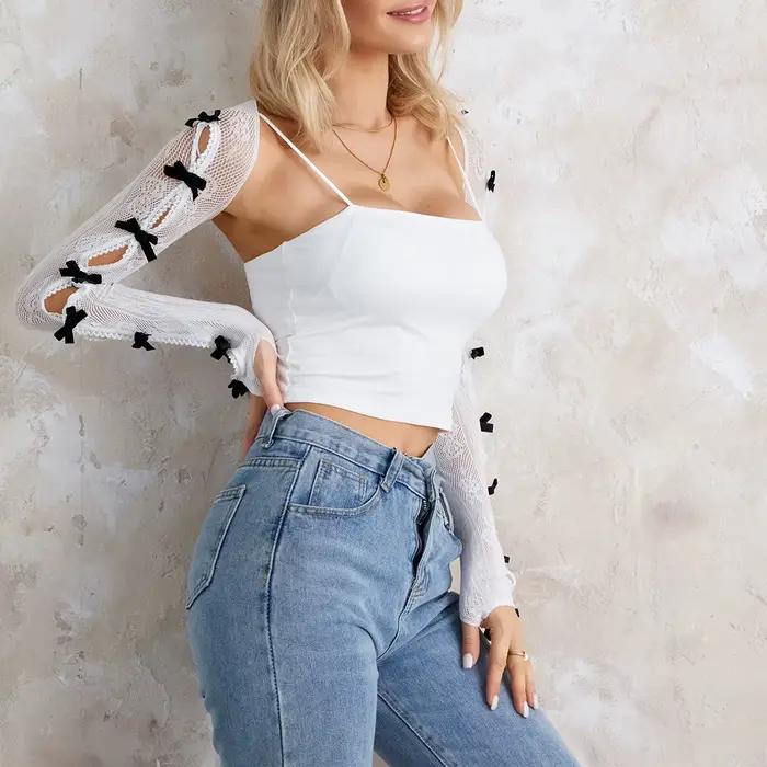 Cardigan court ouvert sur le devant pour femme