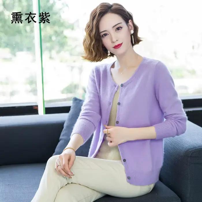 Cardigan en cachemire de vison pur 2023 pour femme