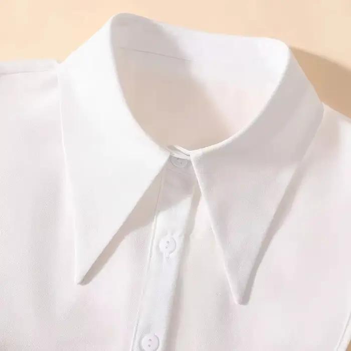 Nouveau Col Amovible en Chiffon Chiffonné Élégant et Tendance pour Femme