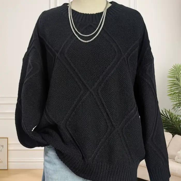 Pull Jacquard à motifs de diamants pour femmes