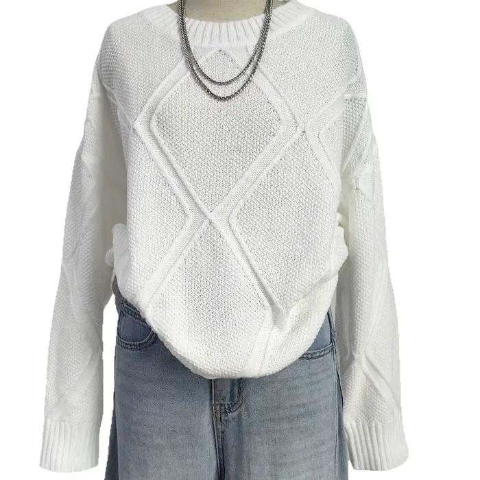 Pull Jacquard à motifs de diamants pour femmes