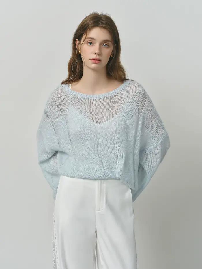 FSLE alpaga français paresseux câble tricot pull 2025 automne nouveau pull ample 25FS13066