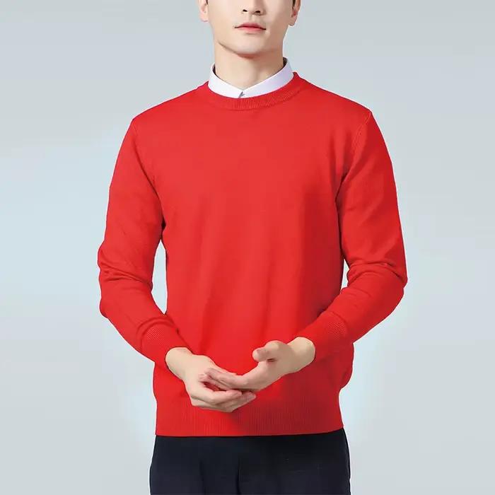 Pull en cachemire à col rond pour homme, nouvelle mode, chaud, manches longues, ample, tricoté, Business, haut décontracté, automne hiver