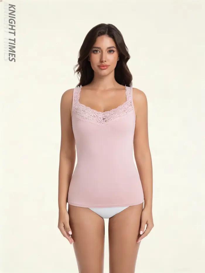 KNIGHT TIMES 1 pièce gilet sans manches pour femme avec décoration florale en dentelle