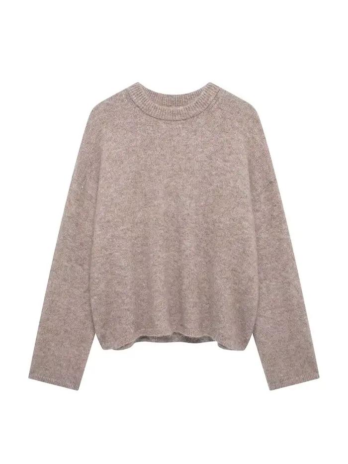 HH femmes hiver nouveau solide grande taille Mohair mélangé pull