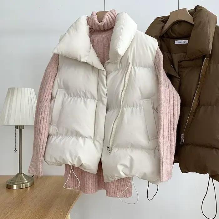 2025 vers le bas coton gilet femmes automne hiver court ample