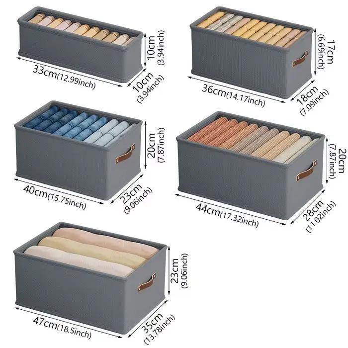 1 boîte de rangement en tissu Oxford avec fond ouvert - Organisateur de vêtements et de jouets