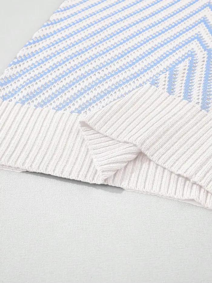 Nouveau Gilet Décontracté Femme 2026 à Rayures Multicolores Contrastées