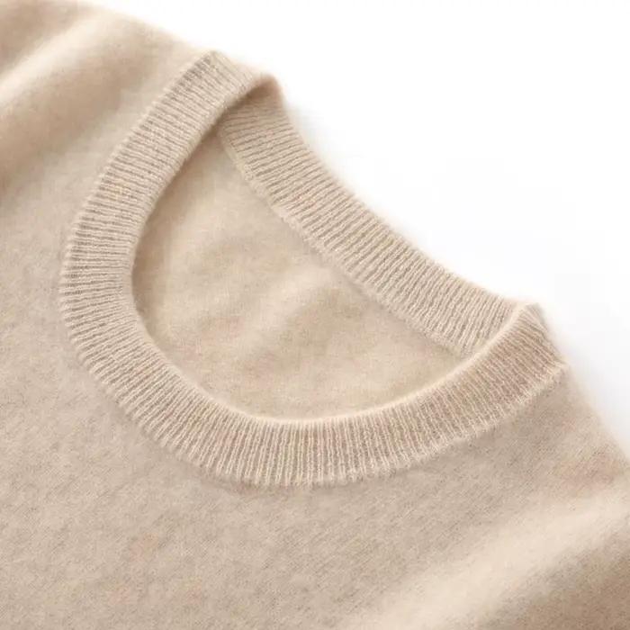 Pull en laine mérinos pour hommes, col rond, tricoté, à capuche, en cachemire similaire, polyvalent, basique, nouvelle collection printemps automne 100%