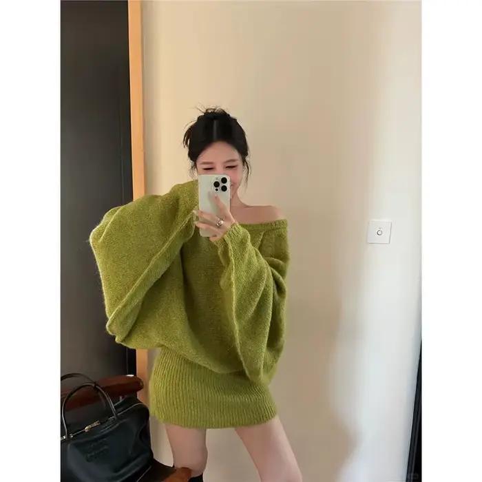 Joker pull robe ample femme élégante à manches longues mode automne hiver vêtements pour femmes
