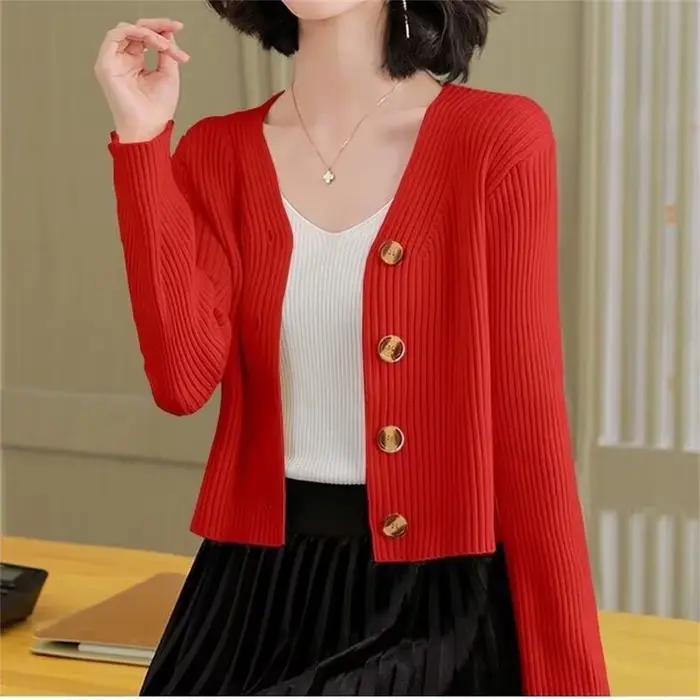 Cardigan à col en v pour femmes