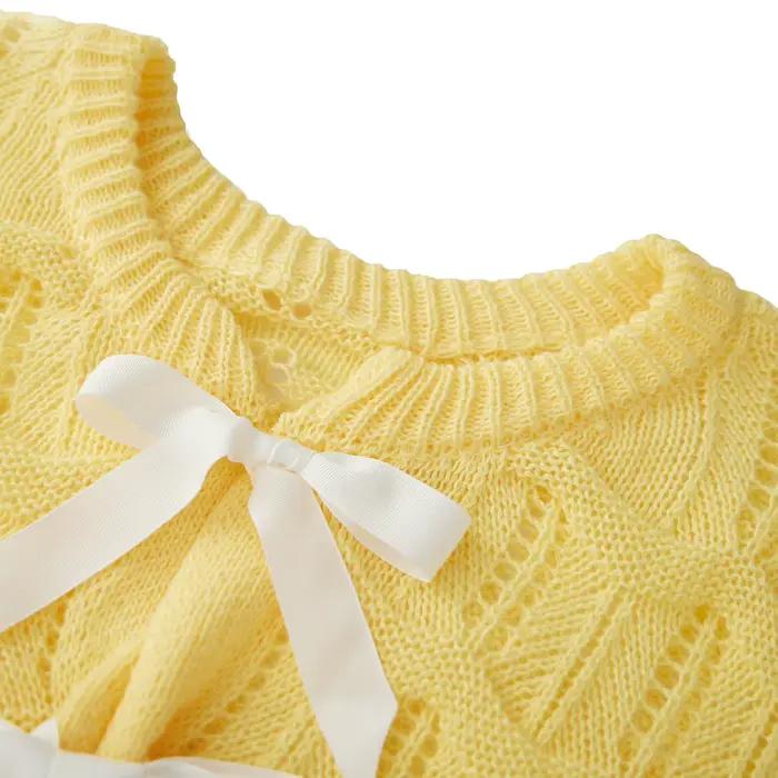 Puloru-Pull en tricot évidé à manches longues pour femmes