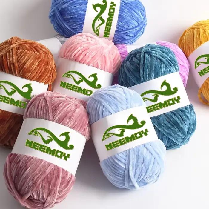 100 g/ensemble Chenille velours fil tricoté laine moyen épais chaud peau amicale