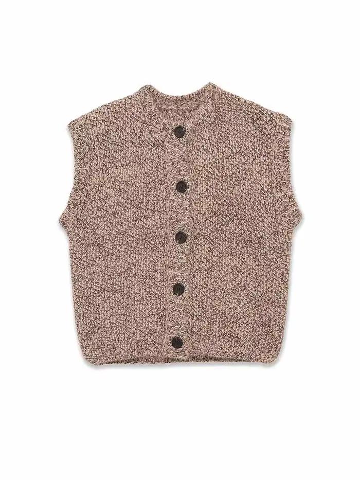 Gilet sans manches en tricot chaud pour femme