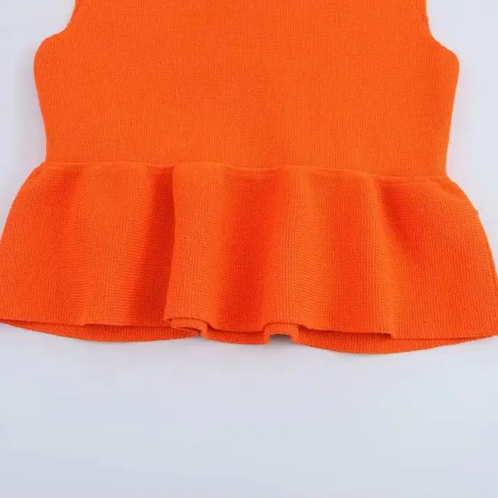 Gilet Zazevity en polyester à volants pour femmes, élégant et polyvalent pour toutes les saisons, occasions spéciales et quotidien