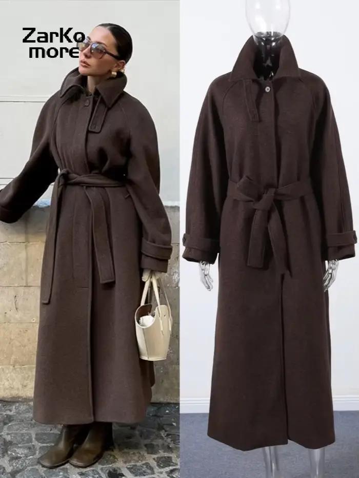 Manteau en mélange de laine de chameau pour femme