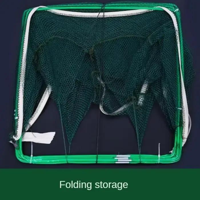Nouveau filet de pêche pliable hexagonal/octogonal à 8 trous, filet de pêche à la main, filet de lancer, attrapeur d'écrevisses et de crevettes, outil de capture en cage/épuisette
