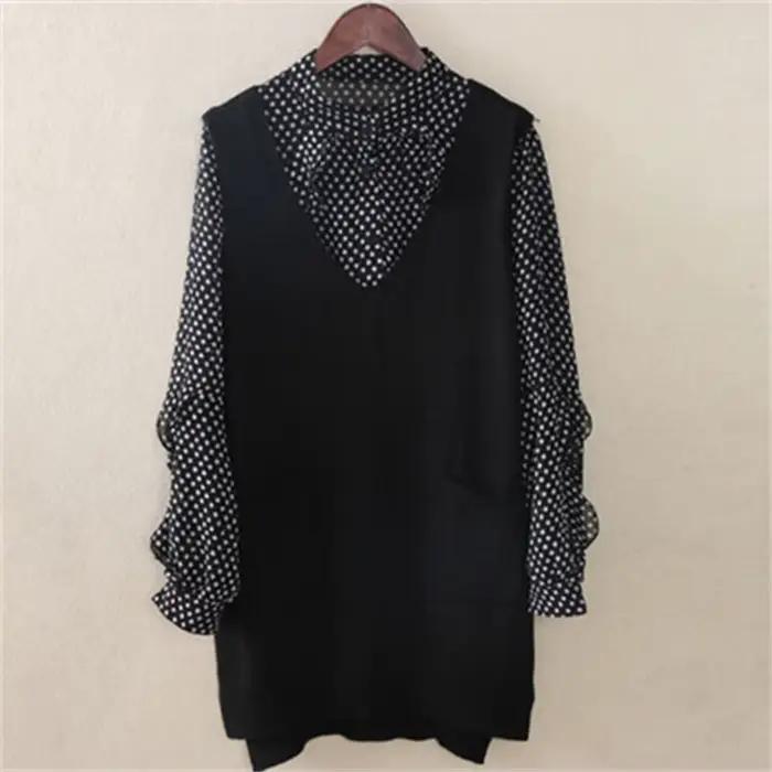 Gilet long tricoté pour femmes, col en V, poches pratiques, coupe ample, décontracté, polyester, printemps/automne, occasions spéciales