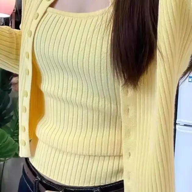Cardigan en tricot français violet pour femmes
