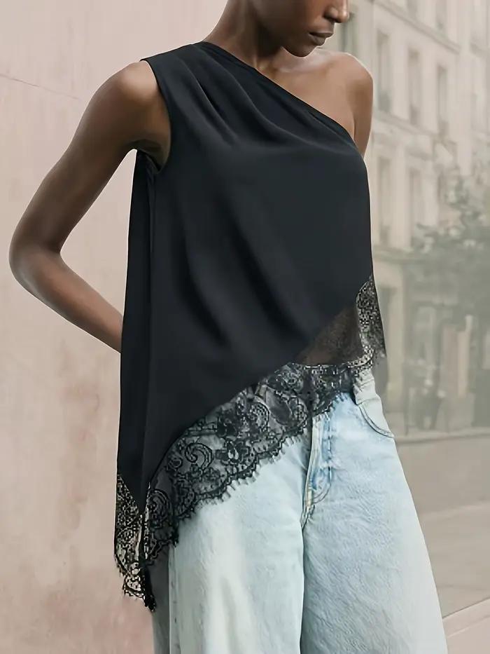 Gilet élégant et sexy à une épaule pour femmes