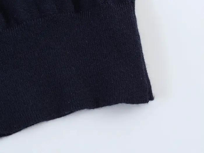 Pull en tricot à col français à manches courtes pour femme