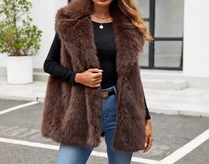2025 nouveau gilet ample à col montant pour femmes chaud