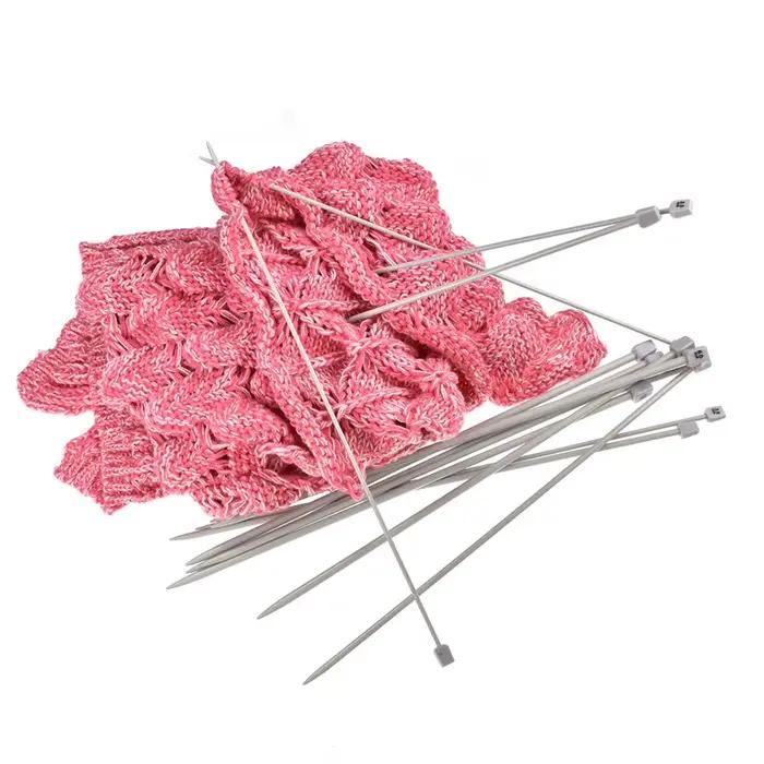 Looen 22 pièces/lot 2.0mm-8.0mm ensemble d'aiguilles à tricoter 35cm pointe unique bricolage tissage pull vêtements
