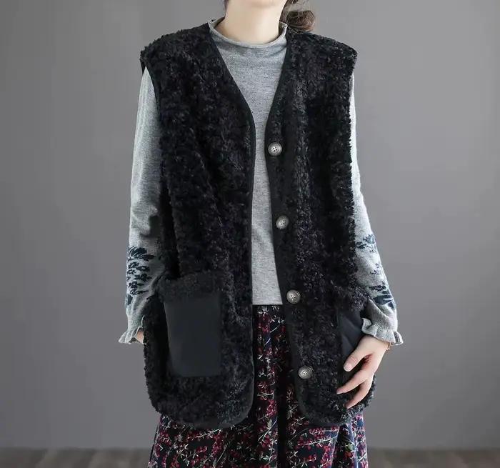 Haut ample pour femme, pour l'automne et l'hiver, nouvelle veste gilet, 2025
