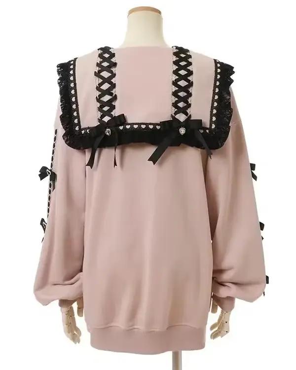 Sweat-shirt japonais à col de marin pour femme