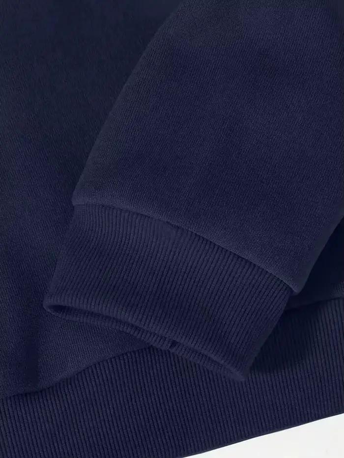 Sweat-shirt à capuche bleu marine avec imprimé nœud