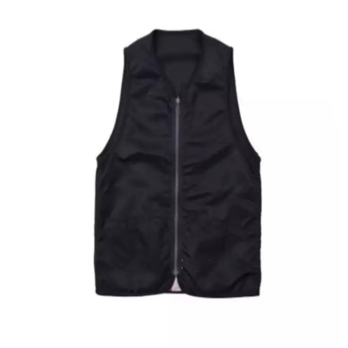 Gilet décontracté sans col à double fermeture éclair style chinois