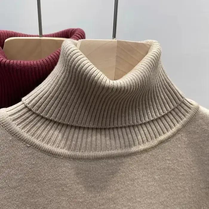 2023 Pull femmes hiver épais en peluche polaire doublé tricot