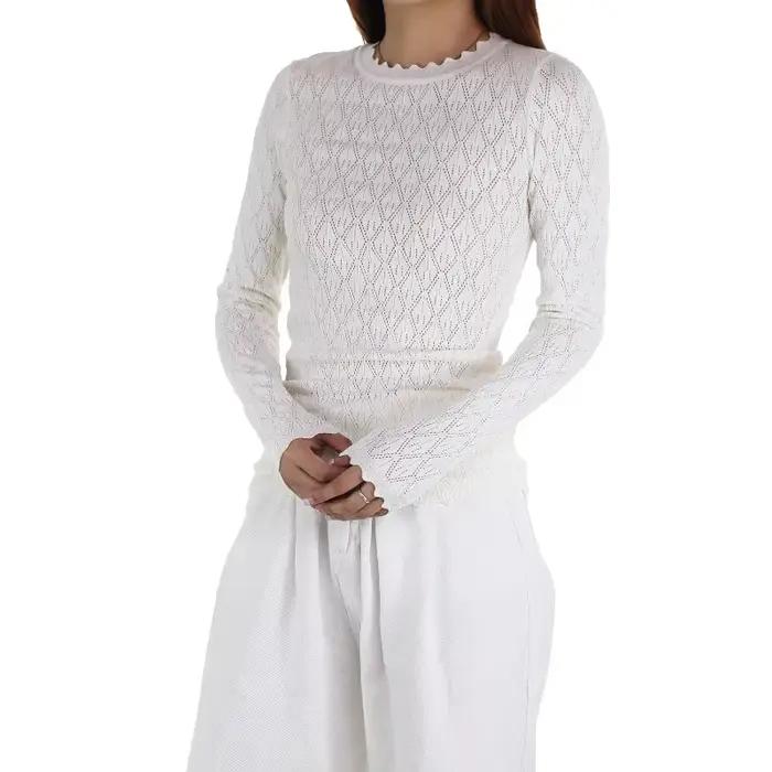 Pull tricoté en dentelle pour femmes