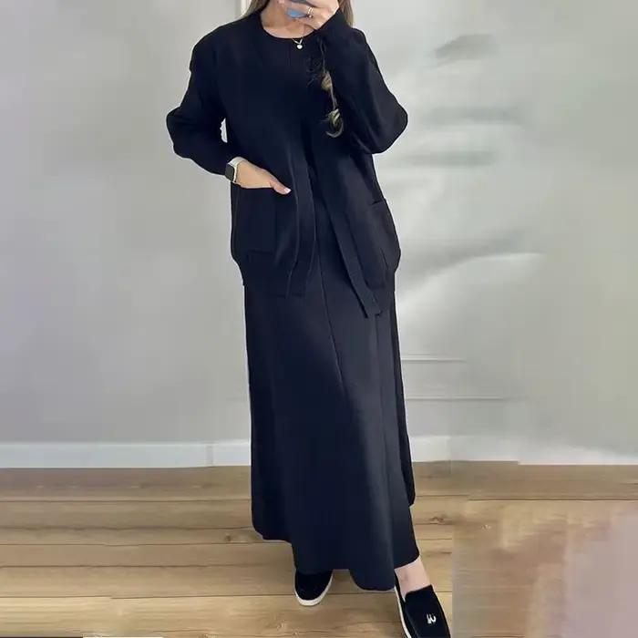 Mode pull décontracté manteau femmes Vintage automne hiver robe