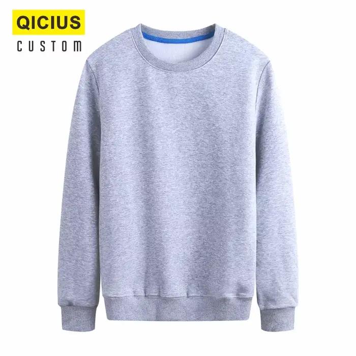 Pull à manches longues et col rond pour hommes, 100% coton et velours, Logo brodé imprimé personnalisé, décontracté, couleur unie, chaud, 3xl