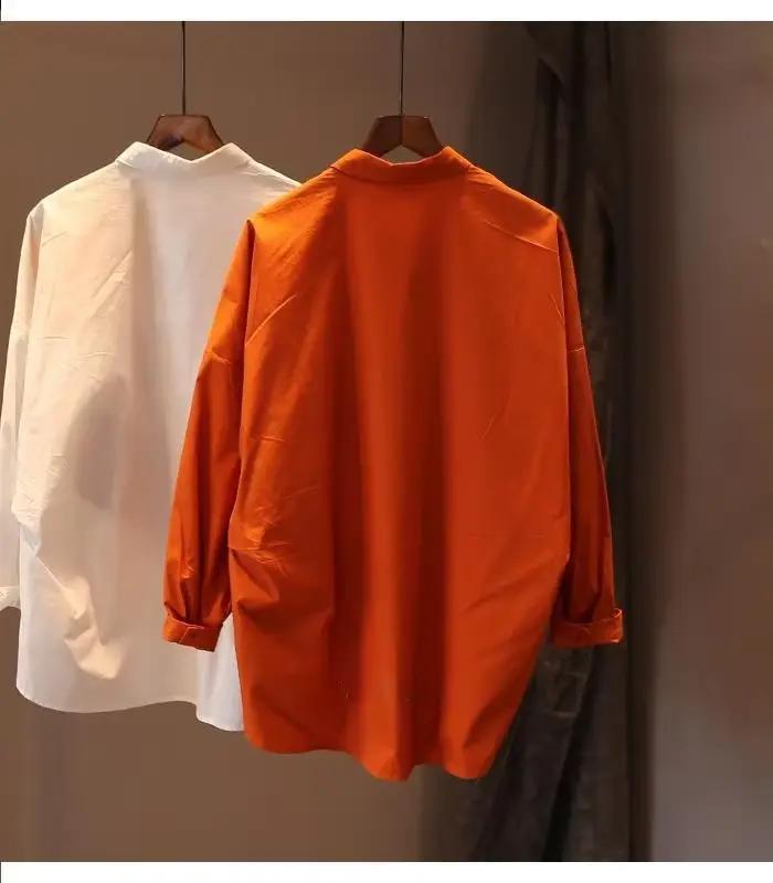 Chemise blanche à manches longues pour femmes, chemisiers College de fleurs, vêtements en Y élégants, vintage, mode coréenne