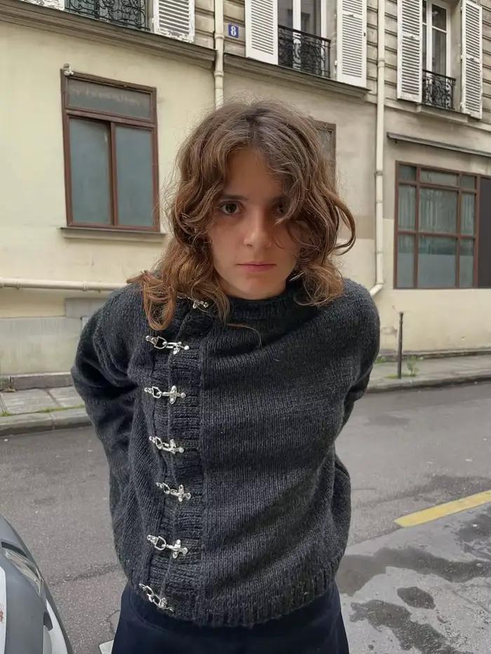 2025 nouveau pull cardigan à boutons européen et américain automne et hiver