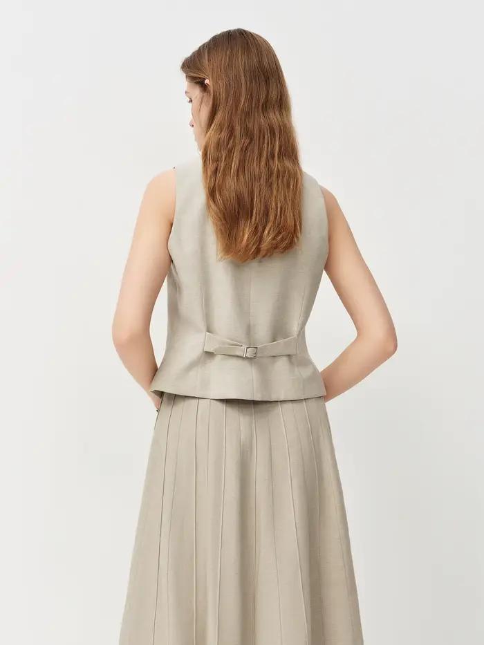 FSLE Gilet col en V style Old Money pour femme