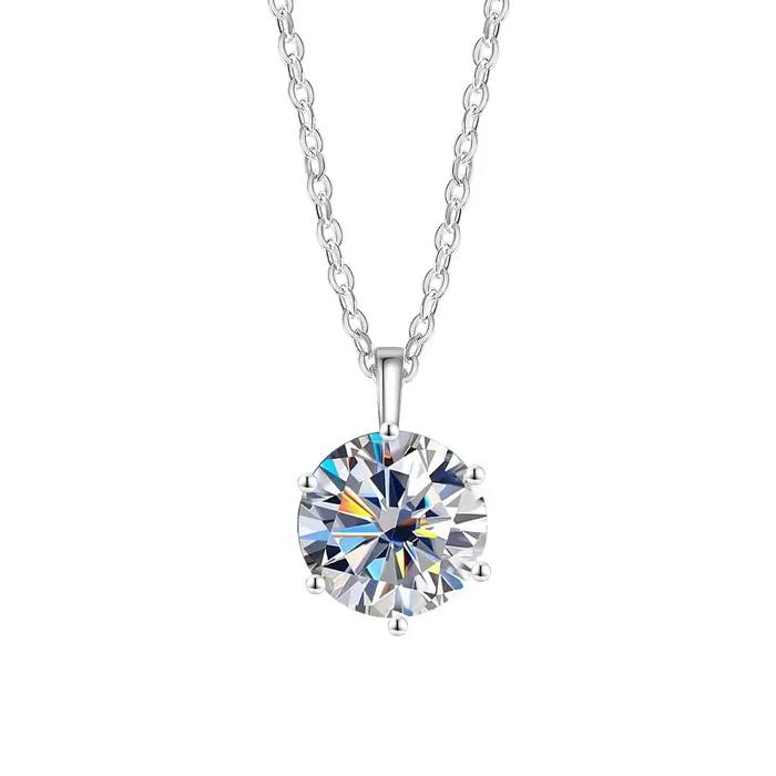 Nouveau 2ct Moissanite 925 collier en argent Sterling pendentif chaîne bijoux fins pour femme mariage scintillant classique fête mode