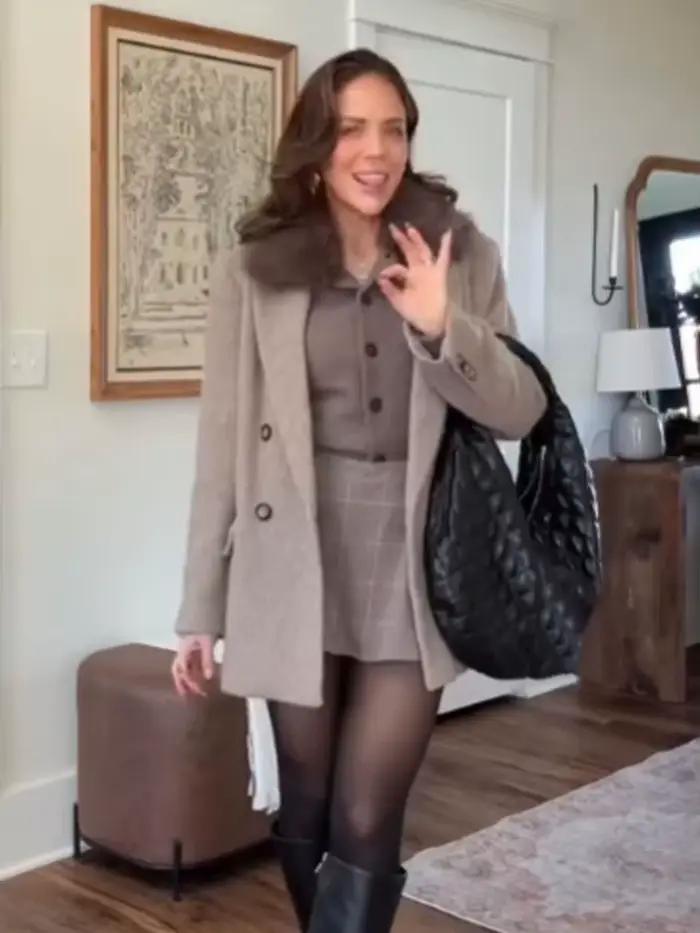 HH femmes hiver mode polyvalent fausse fourrure effet col rabattu tricoté veste femme simple boutonnage à manches longues manteau chaud